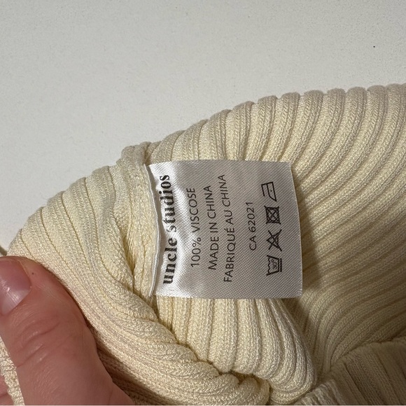 Cream Ribbed Knit Top - uncle studios - Picture 3 of 3